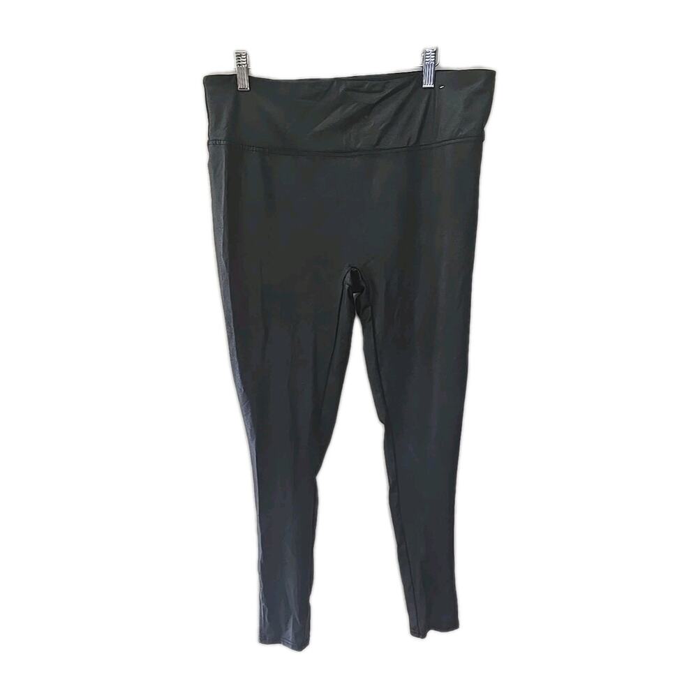 Serra Black High Rise Yoga Gym Workout Metallic Leggings Womans Size XL